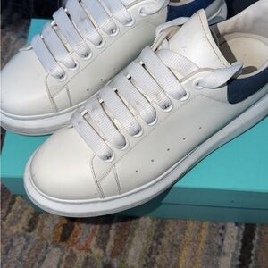 Alexander McQueen White and Navy Sneakers
